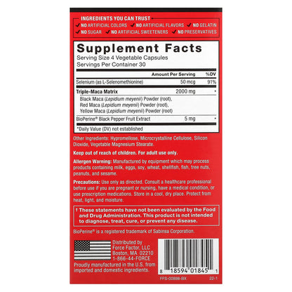 Force Factor, Fundamentals, Maca Max, 120 Vegetable Capsules