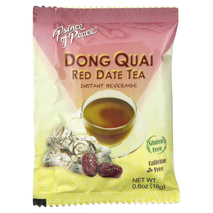 Prince of Peace, Instant Beverage, Dong Quai Red Date Tea, Caffeine Free, 10 Sachets, 6.3 oz (180 g)