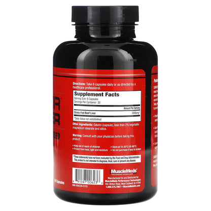 MuscleMeds, Carnivor Beef Liver, 180 Capsules (500 mg per Capsule)
