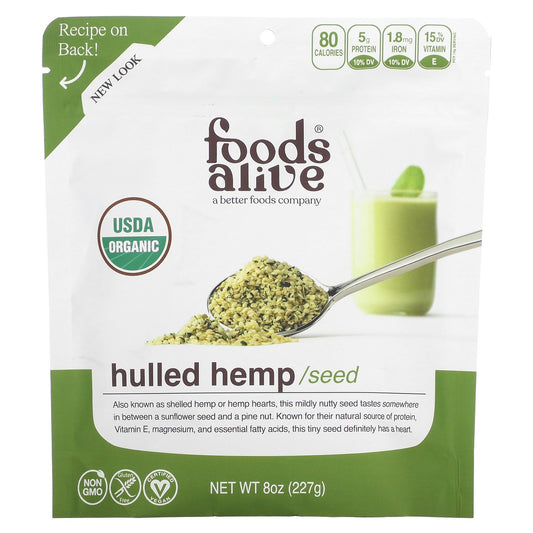 Foods Alive, Organic Hulled Hemp Seeds, 8 oz (227 g)