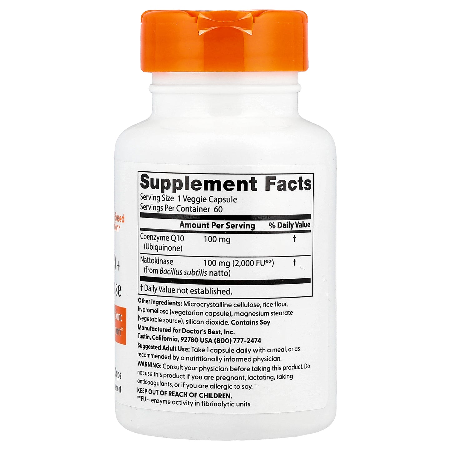 Doctor's Best, CoQ10 + Nattokinase, 60 Veggie Caps