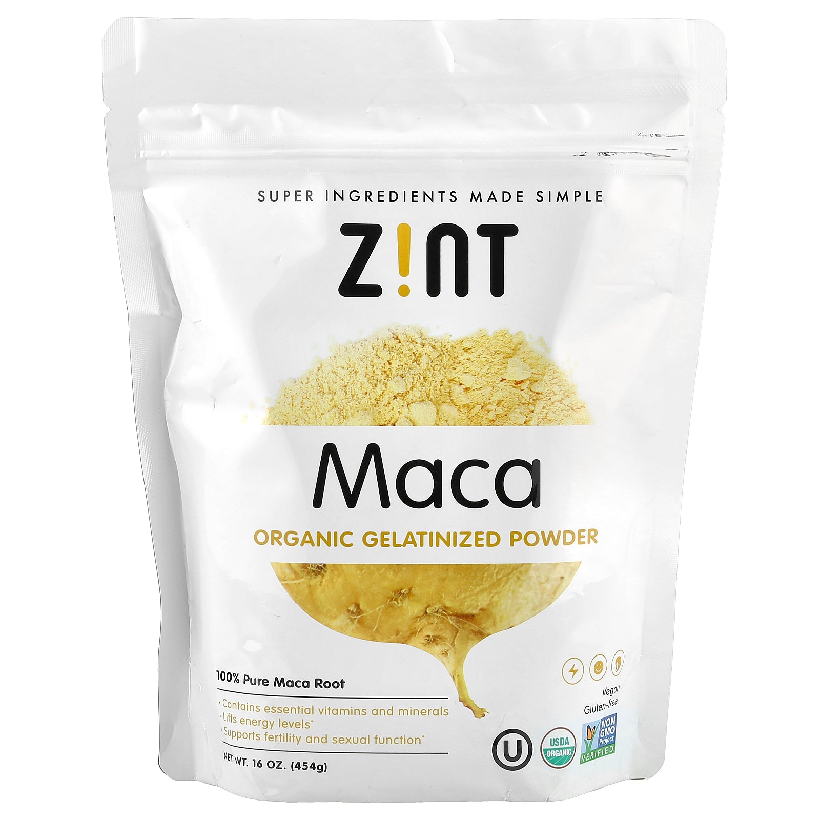 Zint, Maca, Organic Gelatinized Powder, 16 oz (454 g)