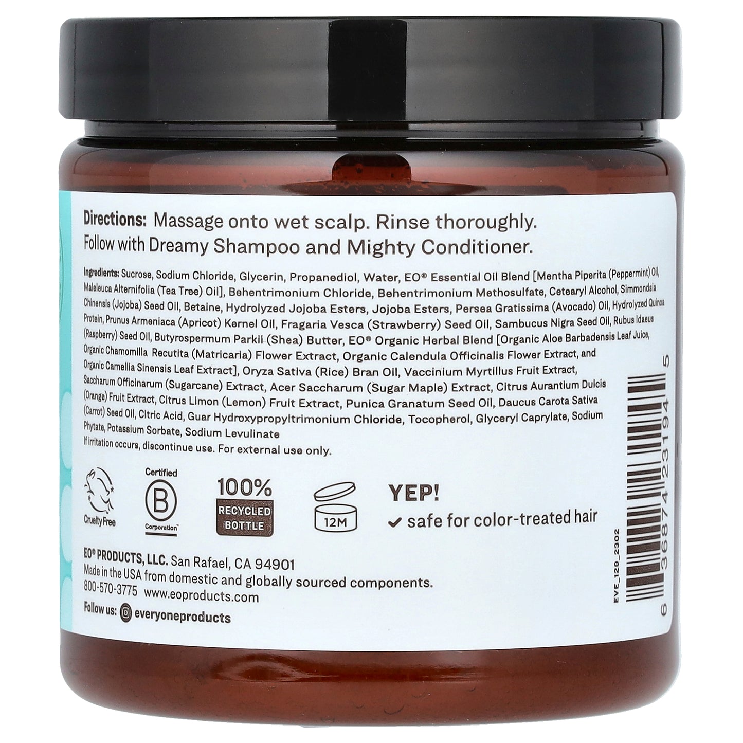 Everyone, Super Scalp Scrub, For All Hair Types, Peppermint + Tea Tree, 8 oz (227 g)