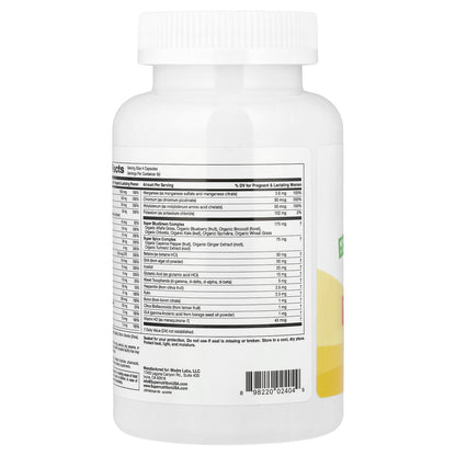 Super Nutrition, Prenatal Multivitamin with Super Greens, Spice Complex, Vitamin C, Choline and Folate, 240 Veggie Capsules