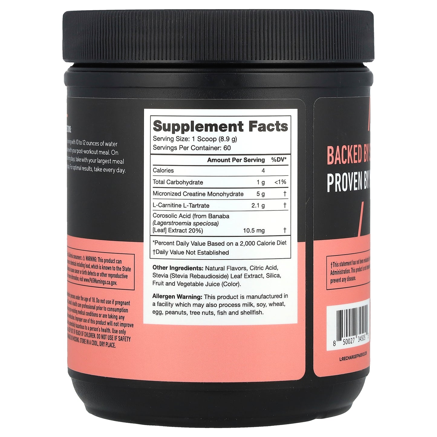 Legion Athletics, Recharge, Post-Workout Drink, Fruit Punch, 1.18 lbs (534 g)