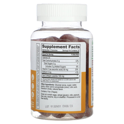 Lifeable, Collagen + Vitamin C Gummies, Natural Strawberry, 60 Gummies