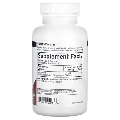 Kirkman Labs, Magnesium Bisglycinate, Buffered Chelate, 180 Capsules (50 mg per Capsule)