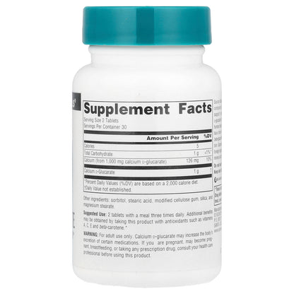 Source Naturals, Calcium D-Glucarate, 500 mg , 60 Tablets