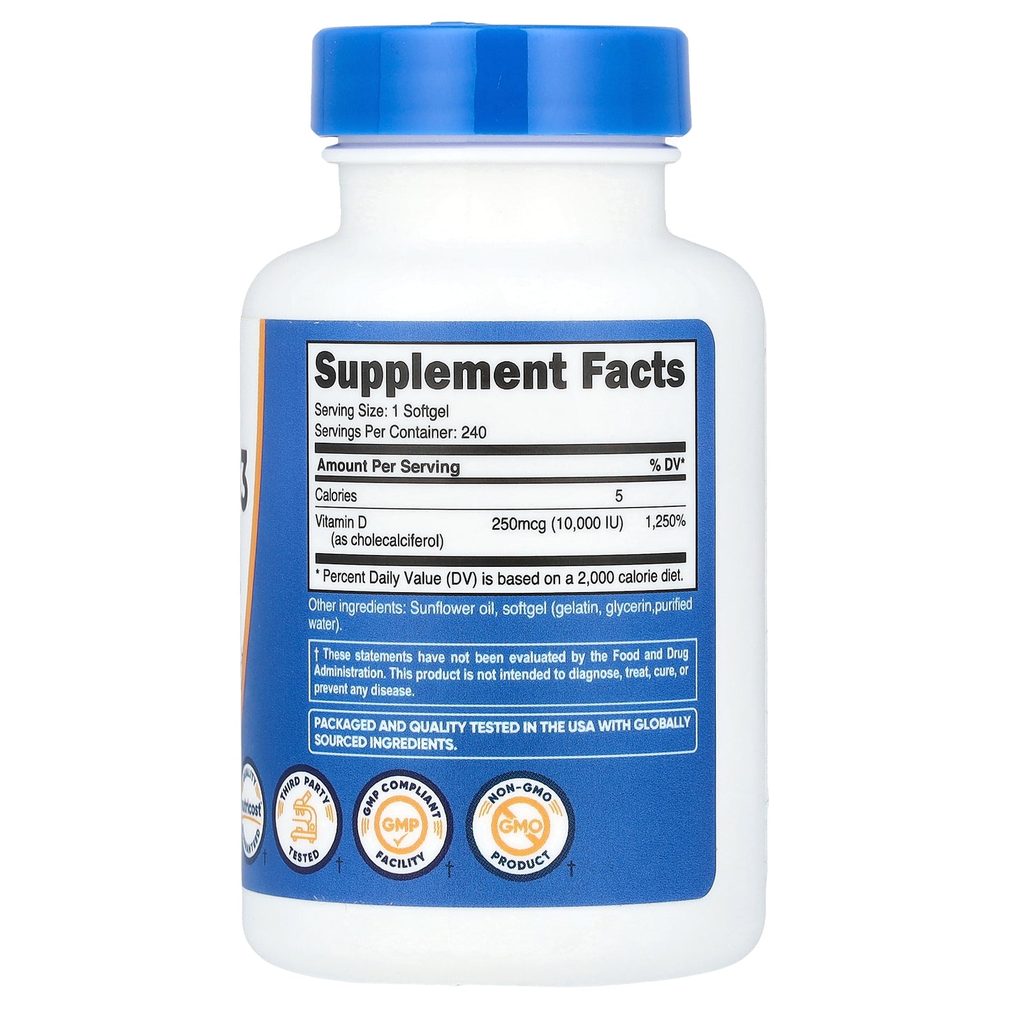 Nutricost, Vitamin D3, 10,000 IU, 240 Softgels