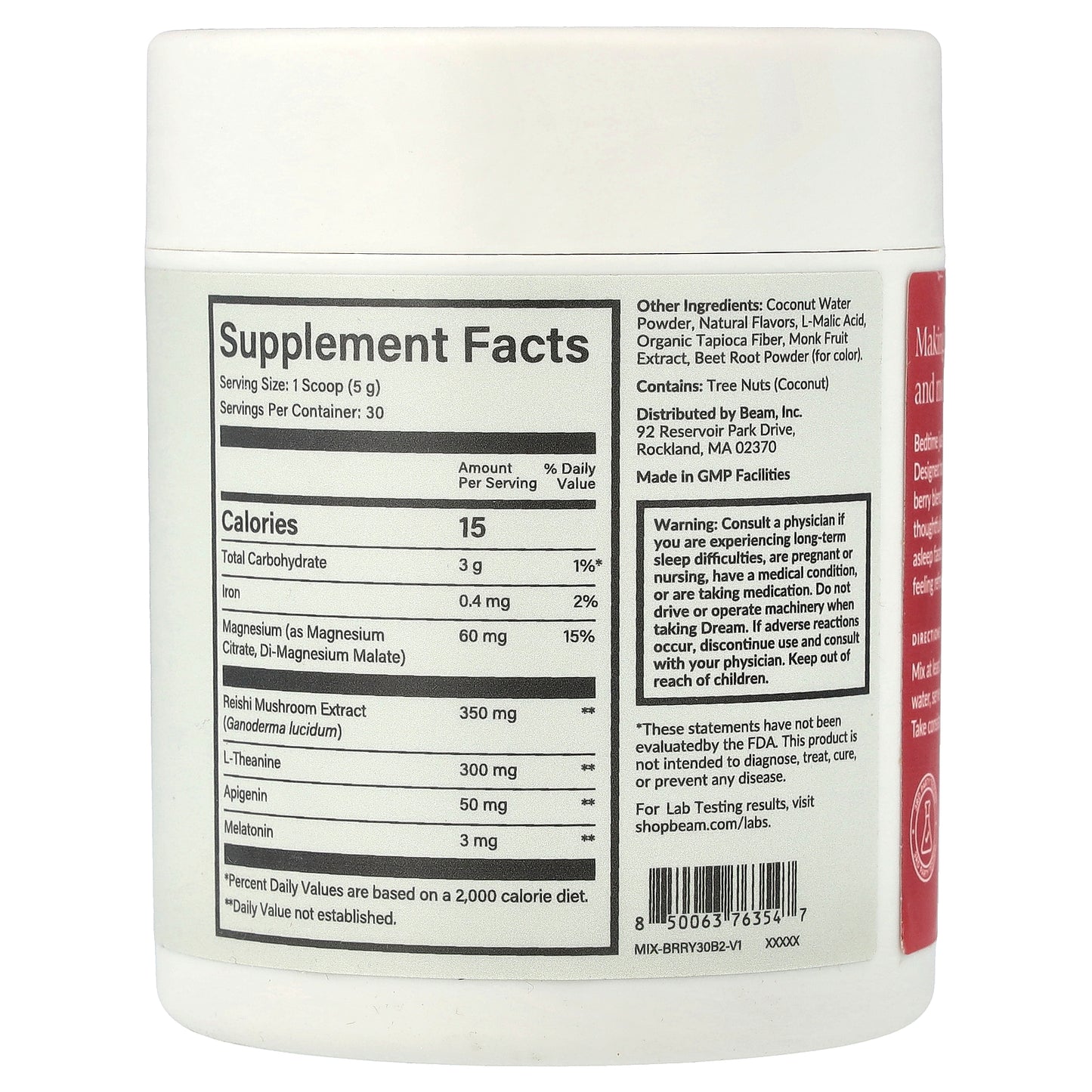 Beam, Dream, Cherry Berry, 5.29 oz (150 g)