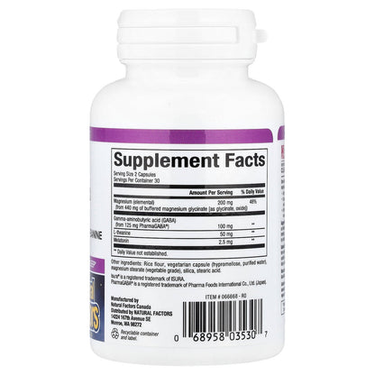 Natural Factors, Stess-Relax®, Nighttime Magnesium Glycinate With Melatonin, GABA & L-Theanine, 60 Capsules