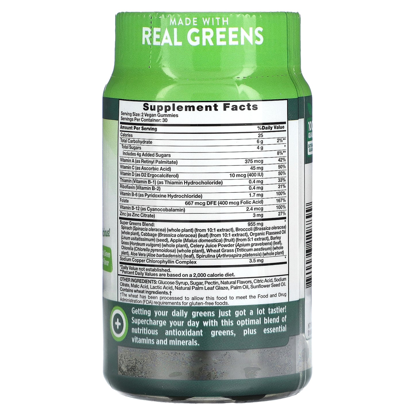 Nature's Truth, Super Food, Super Greens 10, Natural Green Apple, 60 Vegan Gummies