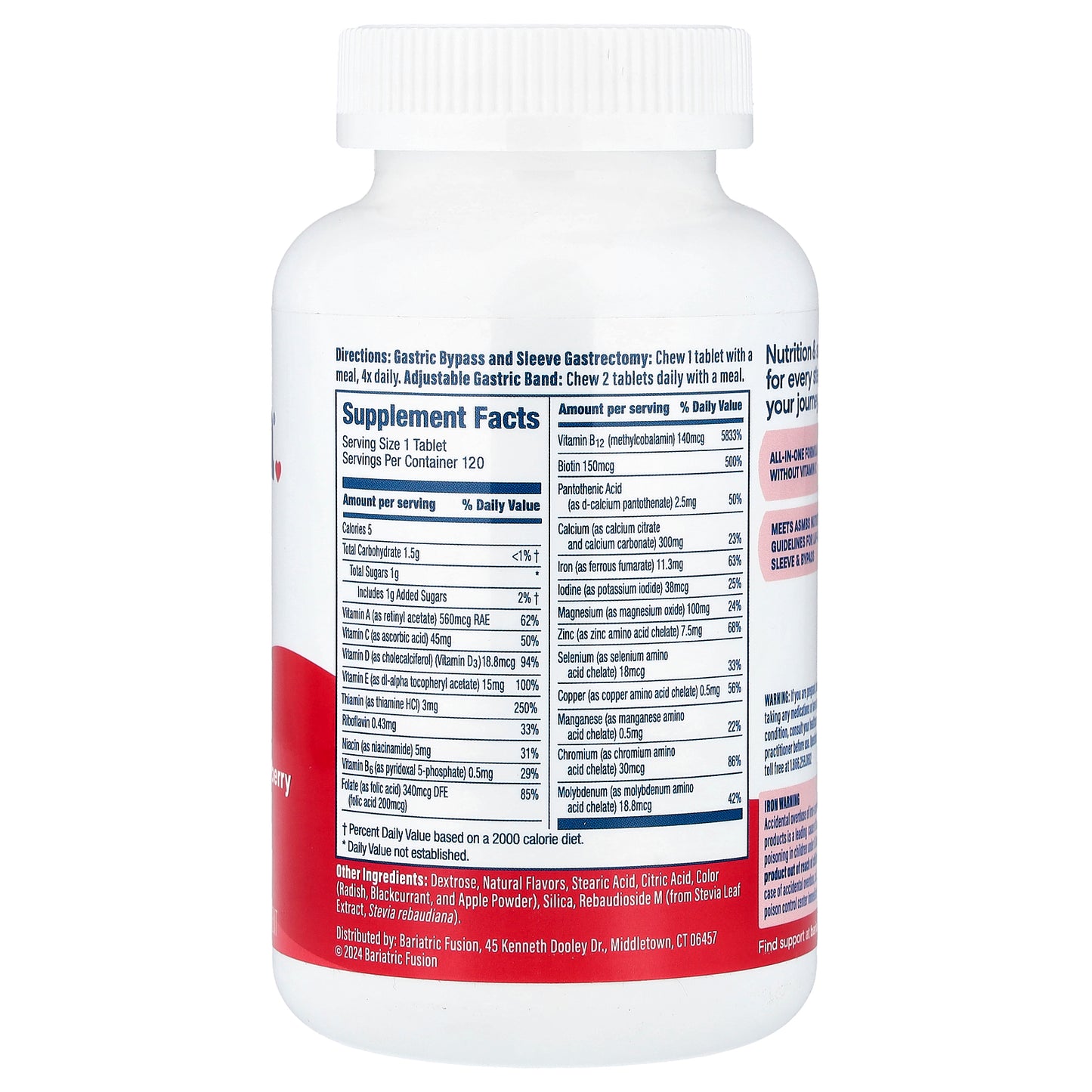 Bariatric Fusion, Multivitamin, Strawberry, 120 Tablets