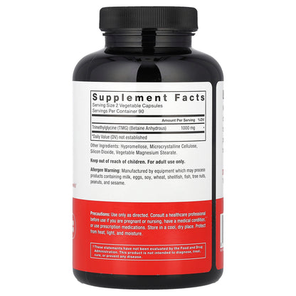 Force Factor, TMG Betaine, 180 Vegetable Capsules (500 mg per Capsule)