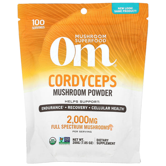 Om Mushrooms, Mushroom Powder, Cordyceps, 7.05 oz (200 g)