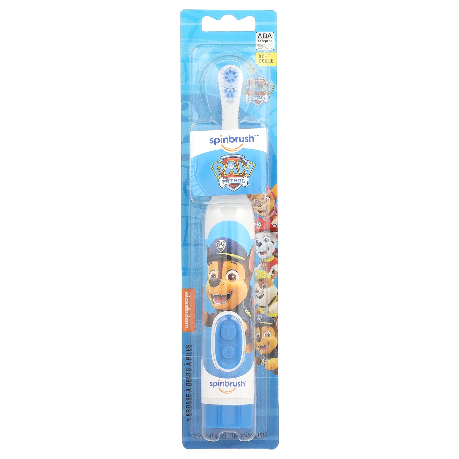 Arm & Hammer, Kid's Spinbrush, Paw Patrol, Soft, 1 Battery Powered Toothbrush