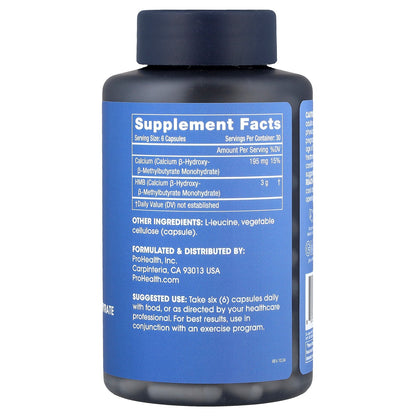 ProHealth Longevity, HMB B-Hydroxy-B-Methylbutyrate, 180 Capsules