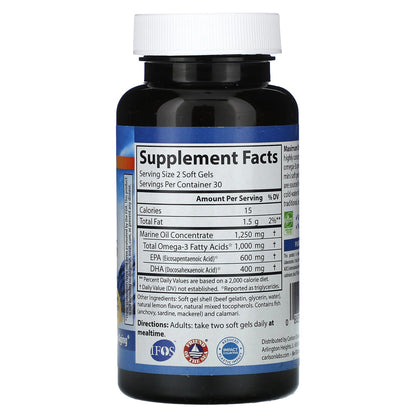 Carlson, Maximum Omega Minis, Natural Lemon, 60 Mini Soft Gels (500 mg per Soft Gel)