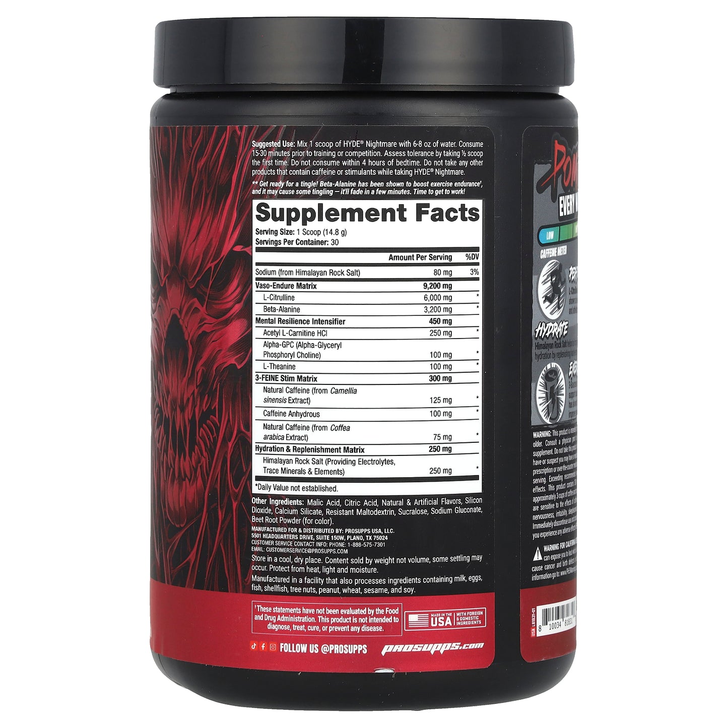 ProSupps, HYDE® Nightmare, Intense Energy Pre-Workout, Dragon Fruit, 15.7 oz (444 g)