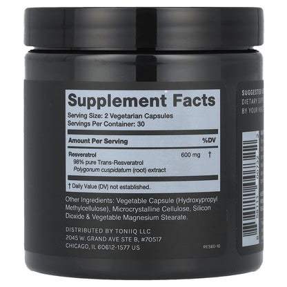 Toniiq, Resveratrol, 60 Capsules (300 mg per Capsule)