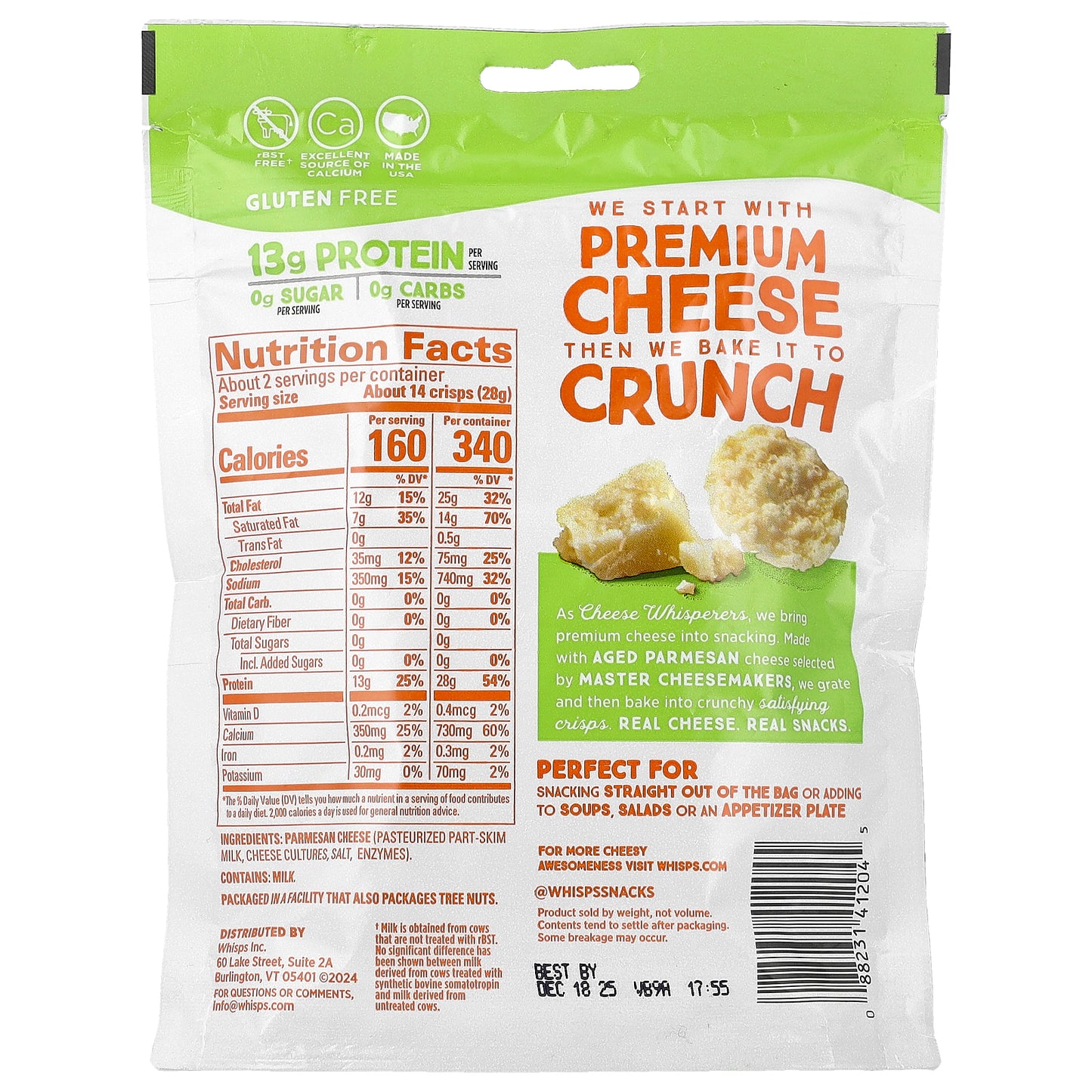 Whisps, Cheese Crisps, Parmesan, 2.12 oz (60 g)