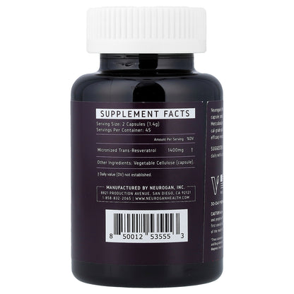 Neurogan Health, Trans-Resveratrol, 90 Vegan Capsules (700 mg per Capsule)