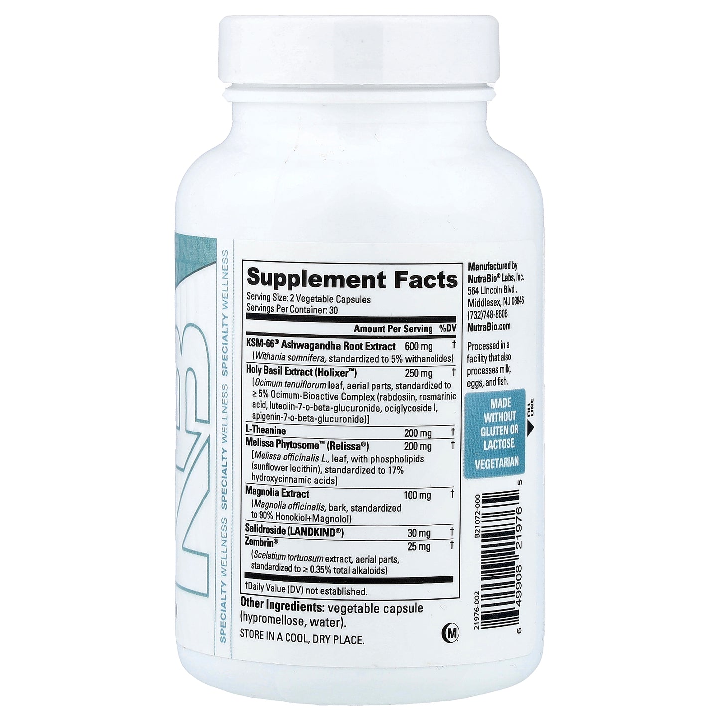 NutraBio, Quiet Mind, 60 Capsules