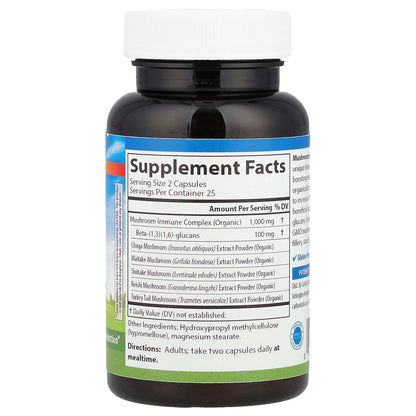 Carlson, Organic Blend Mushroom Immune, 50 Vegetarian Capsules