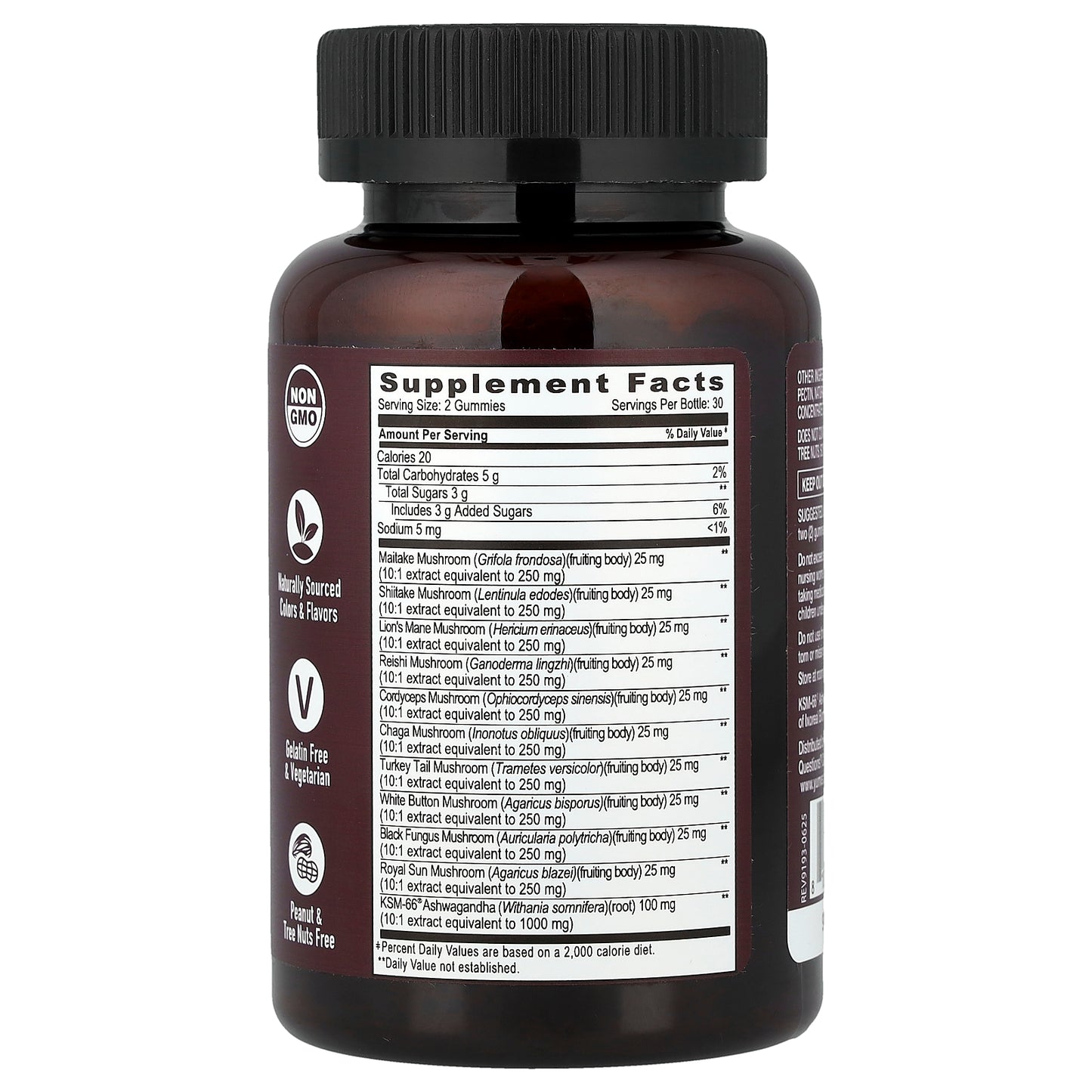 YumVs, Strong Earth™ Gummies, Mushroom & KSM-66® Ashwagandha, 60 Gummies