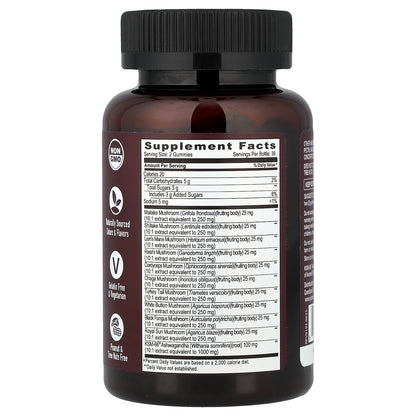 YumVs, Strong Earth™ Gummies, Mushroom & KSM-66® Ashwagandha, 60 Gummies