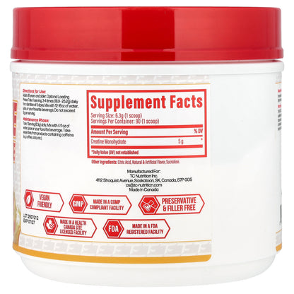 TC Nutrition, Creatine Monohydrate, Peach Rings, 90 Servings, 20 oz (567 g)