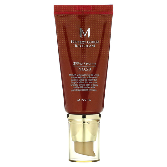 Missha, M Perfect Cover B.B Cream, SPF 42 PA+++, No. 29 Caramel Beige, 1.7 fl oz (50 ml)