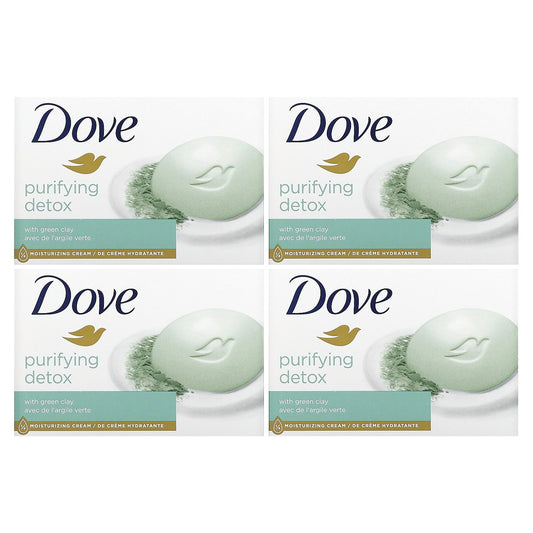 Dove, Soap Bar, Purifying Detox with Green Clay, 4 Bars