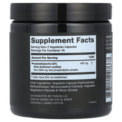 Toniiq, Phosphatidyl Serine, 90 Capsules (200 mg per Capsule)