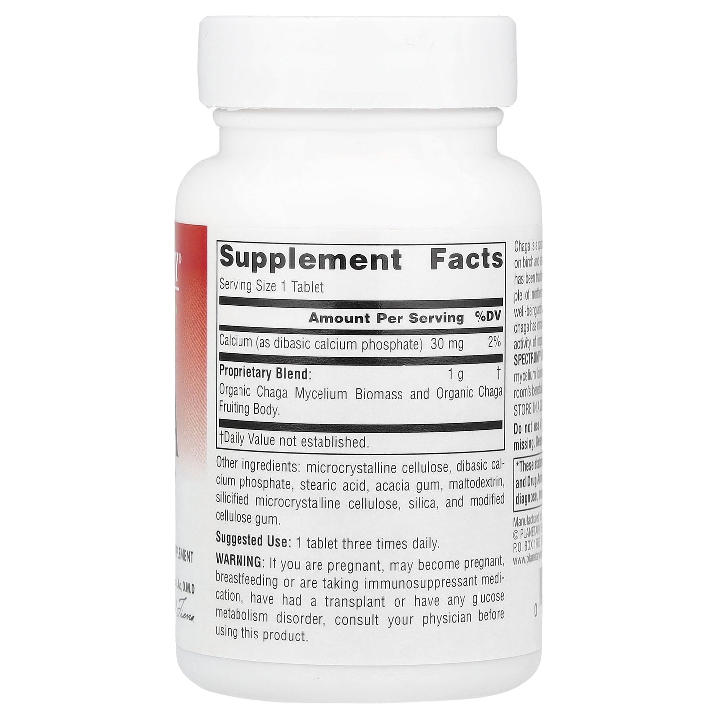 Planetary Herbals, Full Spectrum™ Chaga, 30 Tablets