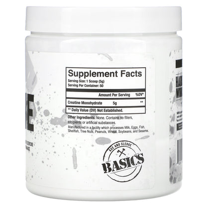 Axe & Sledge Supplements, Basics, Creatine, Unflavored, 5 g, 8.82 oz (250 g)