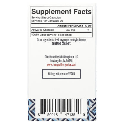MaryRuth's, Activated Charcoal Capsules, 40 Capsules (475 mg per Capsule)