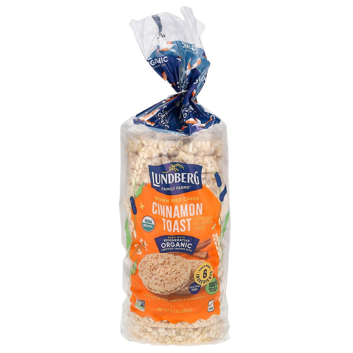 Lundberg, Organic Brown Rice Cakes, Cinnamon Toast, 9.5 oz (269 g)