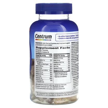 Centrum, Men Multigummies, Assorted Natural Fruit, 170 Gummies