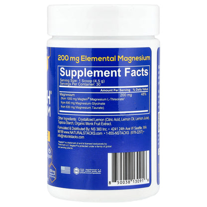 Natural Stacks, MagTech® Magnesium, Lemonade, 4.76 oz (135 g)