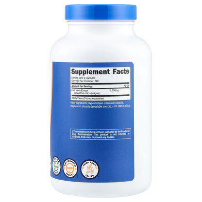 Nutricost, Irish Sea Moss, 240 Capsules (600 mg per Capsule)