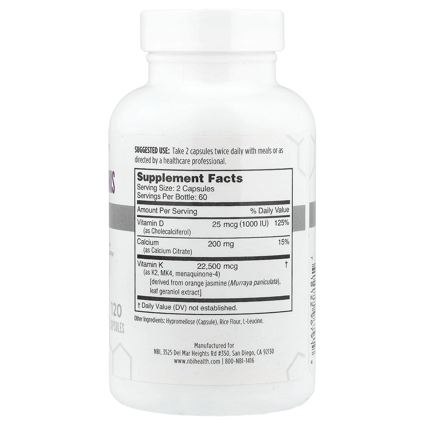 NBI, Osteo-K® Minis, 120 Capsules