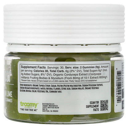 Troomy Nootropics, Boost, Functional Mushrooms Gummies, Lemon Lime, 60 Gummies