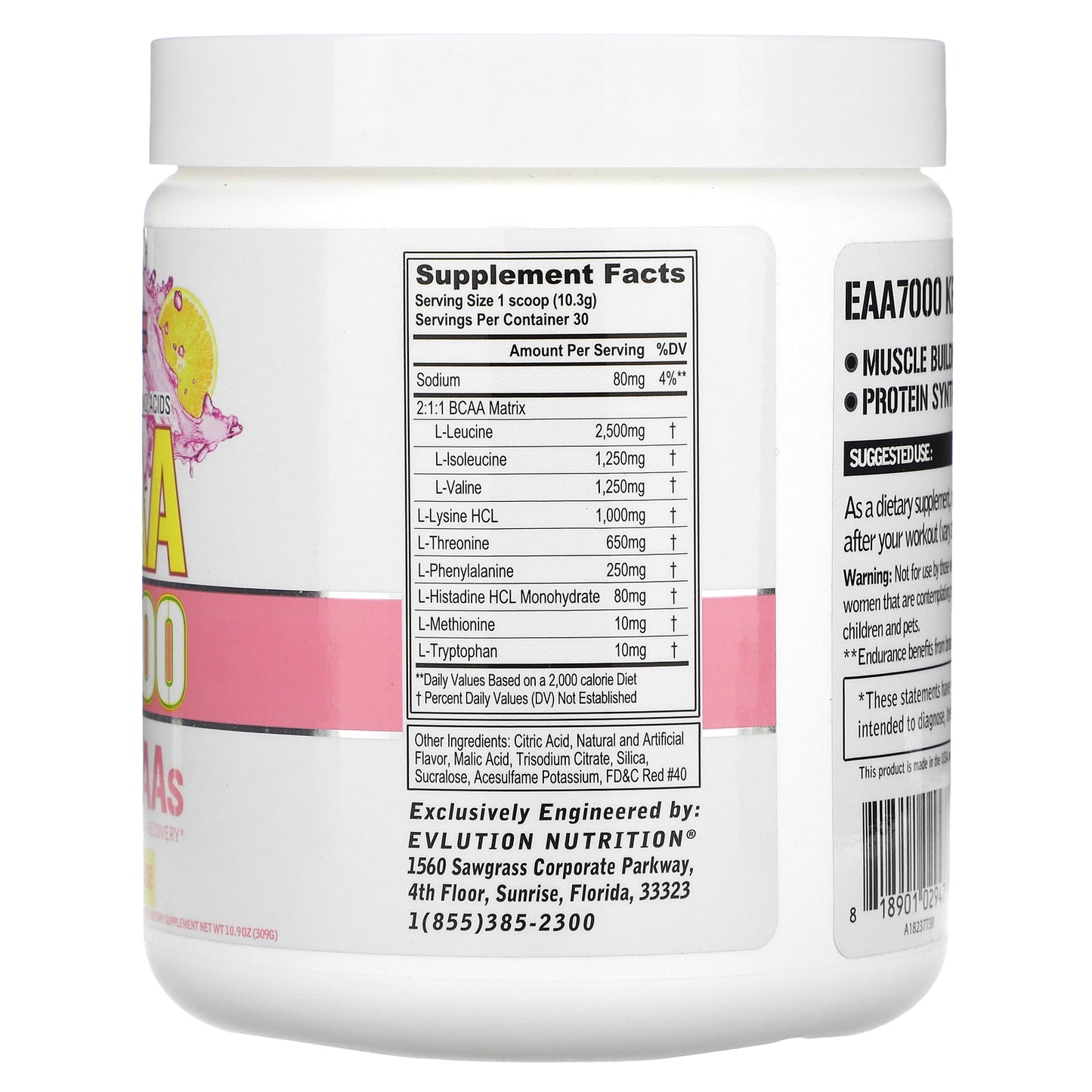 EVLution Nutrition, EAA 7000, Pink Lemonade, 10.9 oz (309 g)