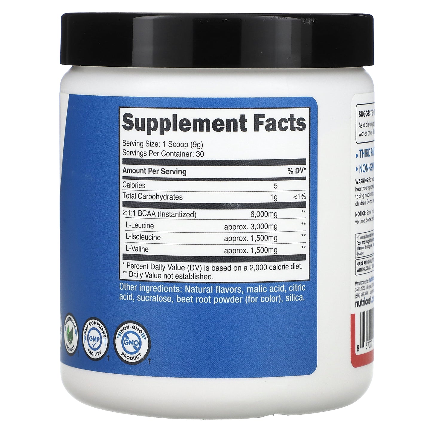 Nutricost, Performance, BCAA, Strawberry Kiwi, 9.6 oz (270 g)