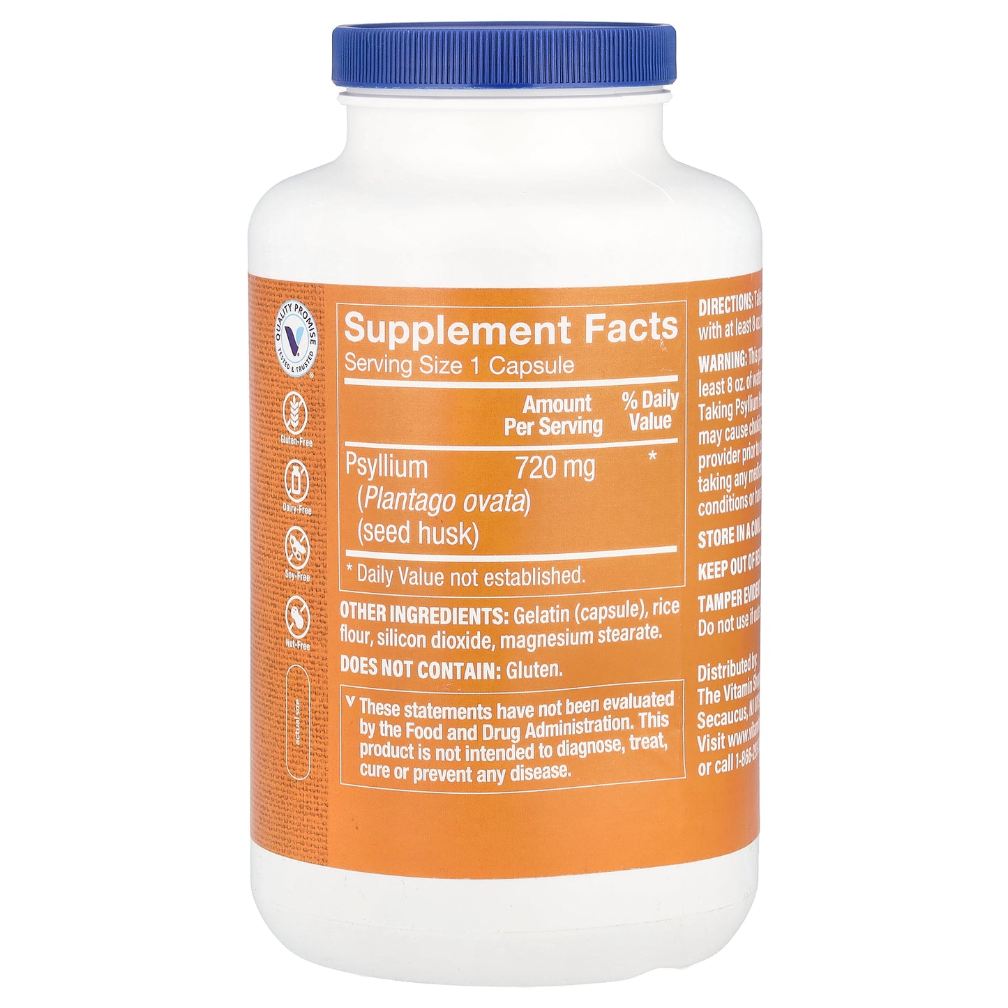 The Vitamin Shoppe, Psyllium Husks, 600 Capsules (720 mg per Capsule)
