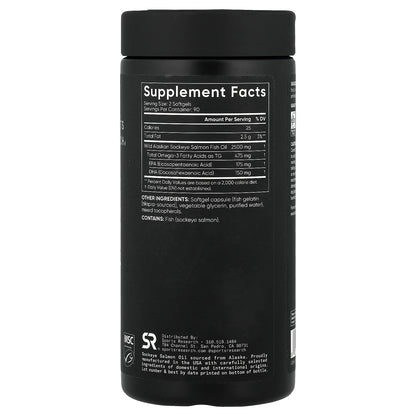 Sports Research, Alaskan Omega-3 Salmon Oil, Wild Caught Sockeye, 180 Softgels
