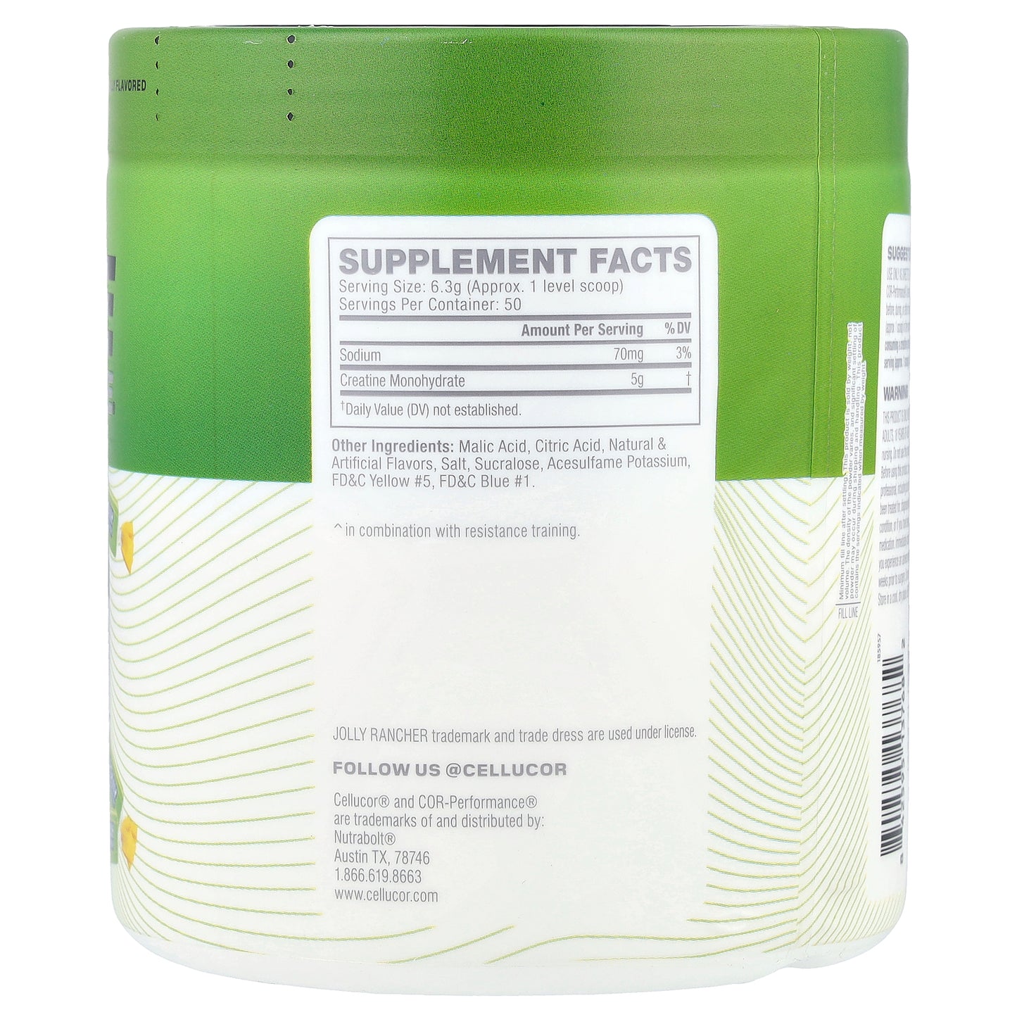 C4 / Cellucor, COR-Performance® Creatine, Jolly Rancher, Green Apple, 11.1 oz (316 g)