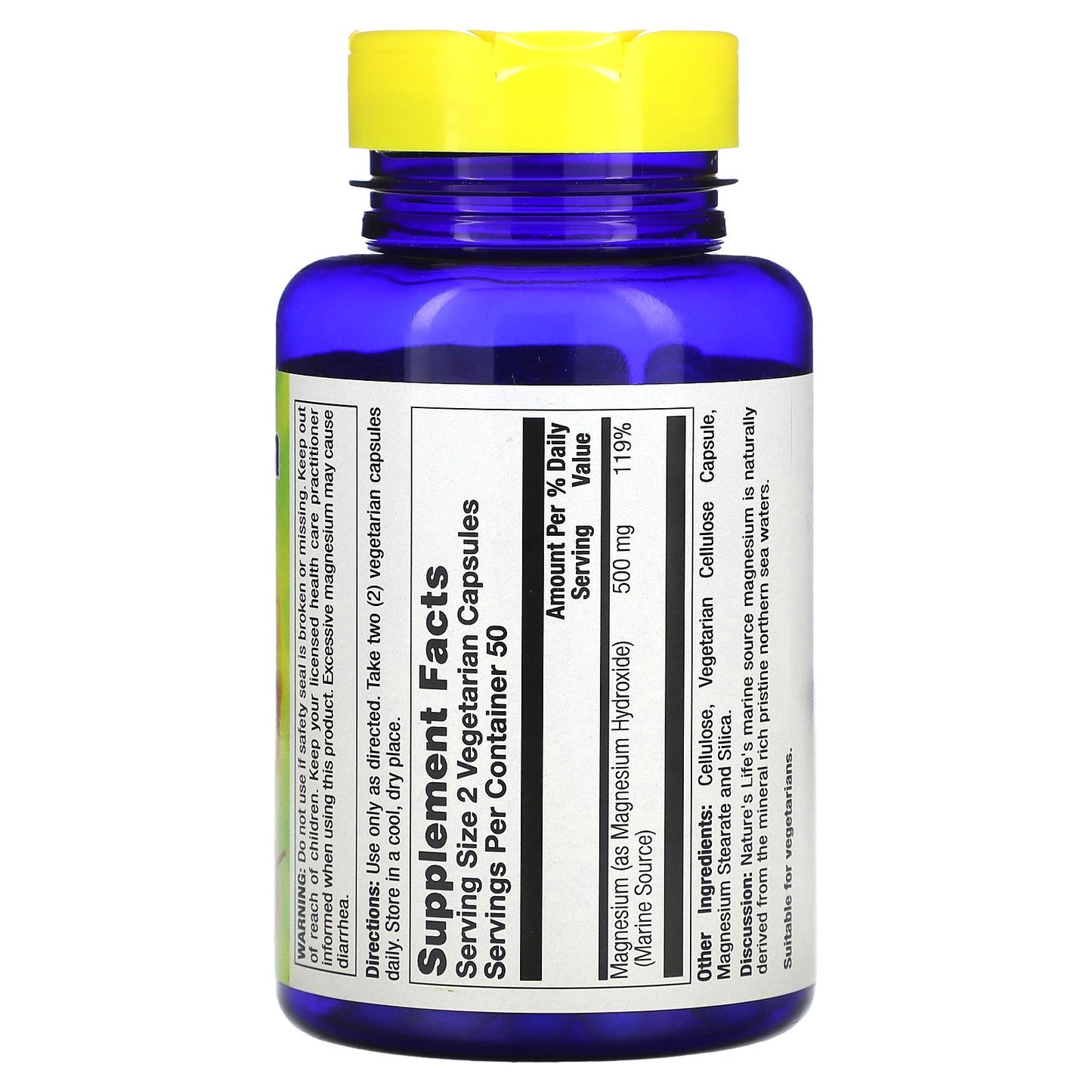 Nature's Life, Marine Magnesium, 100 Vegetarian Capsules (250 mg per Capsule)