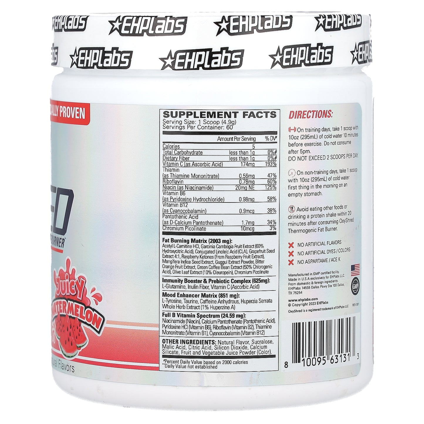 EHPlabs, OxyShred, Thermionic Fat Burner, Juicy Watermelon, 10.4 oz (294 g)